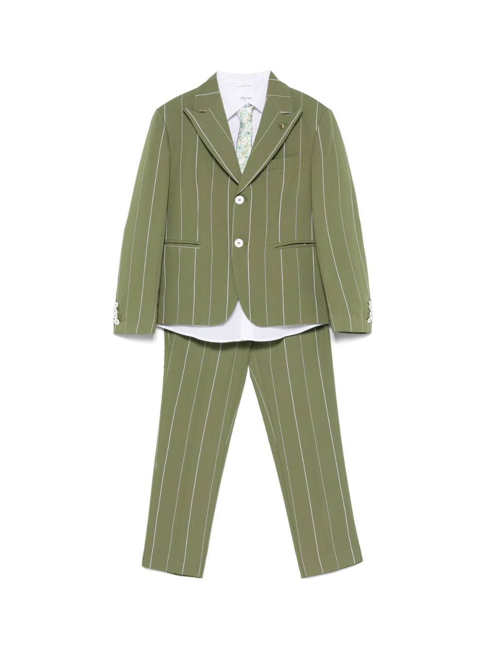 Completo tre pezzi comfort per bambino Colorichiari verde con motivo a righe MC508029 4135 36 COLORICHIARI KIDS 
