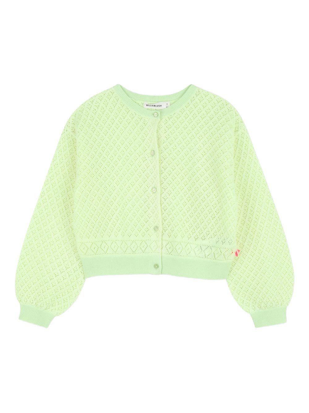 Cardigan per bambina Billieblush verde con texture traforata U21911 552 BILLIEBLUSH KIDS 