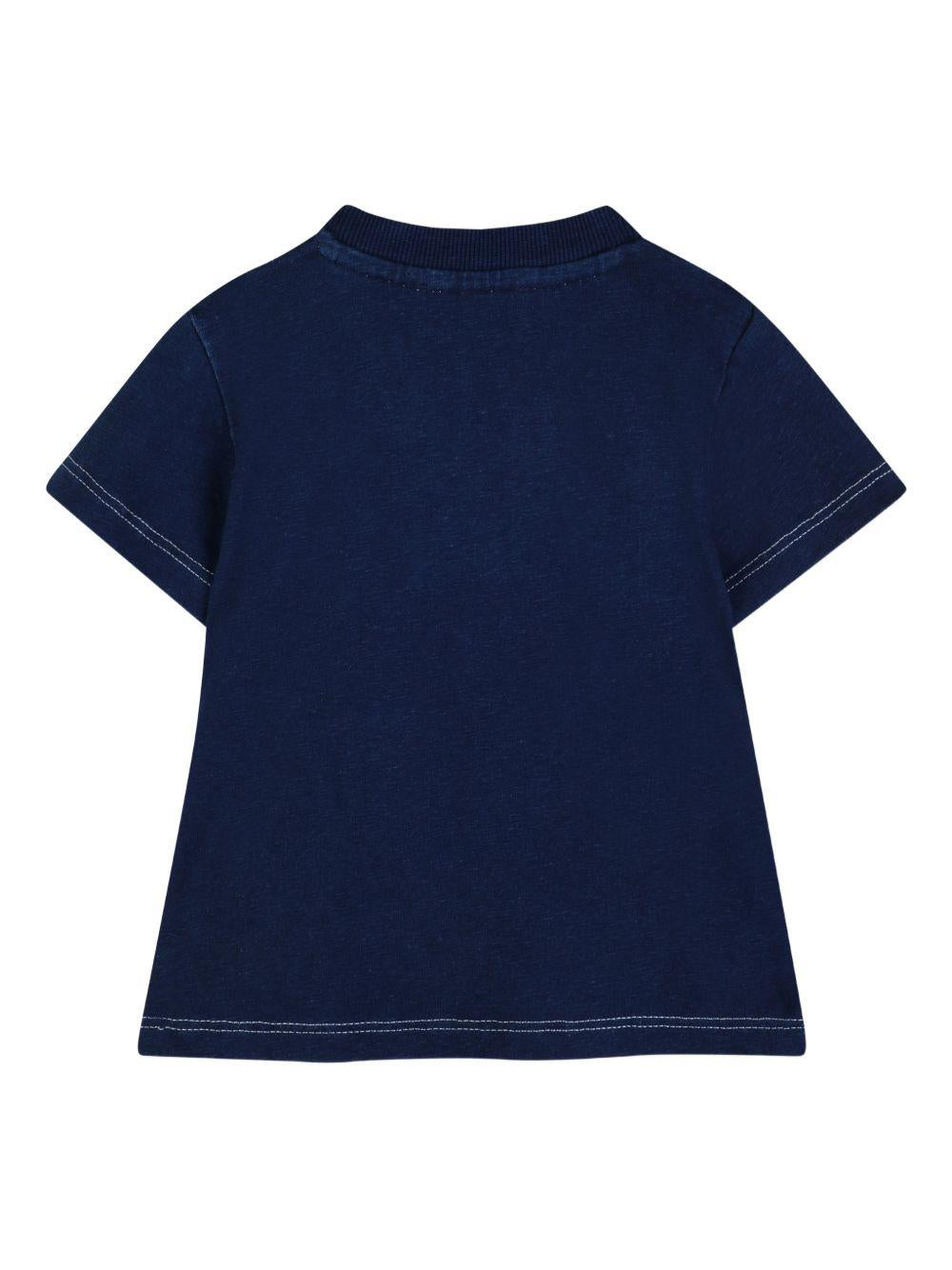 T-shirt per neonato Kenzo Kids blu con dettaglio stampa K61714 84N KENZO KIDS 