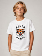 T-shirt per bambino Kenzo Kids bianca con stampa grafica K62051 117 KENZO KIDS 