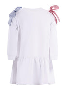 Abito per bambina Monnalisa bianca con stampa grafica sul davanti 19G907 7012 0099 MONNALISA KIDS 