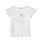 T-shirt Emila per bambina Bonpoint bianca con ruches S06GTSK00008 102 BONPOINT KIDS 