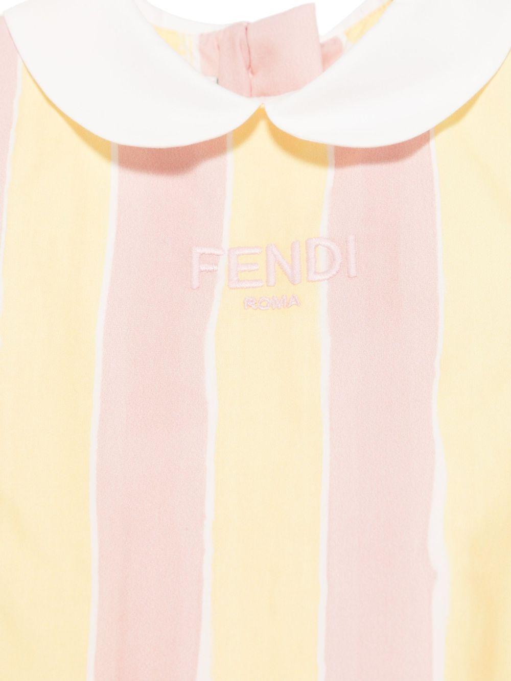 Abito baby in popeline per neonata Fendi Kids multicolor con motivo Pequin BFB542 AS67 F1R0X FENDI KIDS 