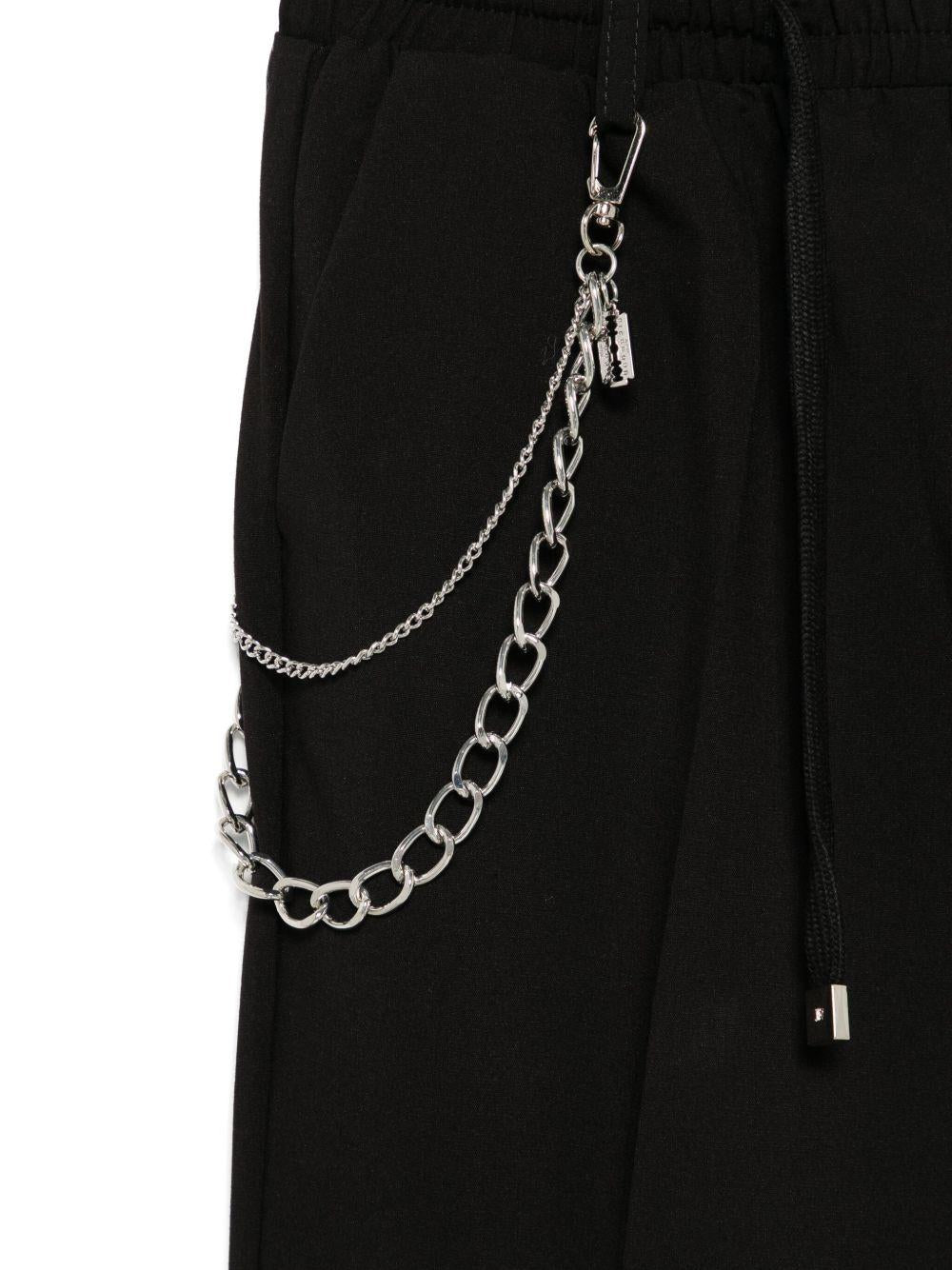 Pantaloni per bambino John Richmond Junior nero con applicazione logo RBP25227PA BLACK JOHN RICHMOND KIDS 