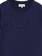 T-shirt per bambino Lanvin Enfant blu con logo sul davanti N30280 868 LANVIN 