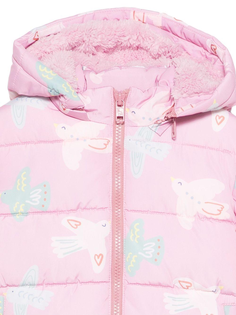 Piumino per neonata Stella McCartney Kids rosa con stampa uccelli TX2067 Z3221 568MC STELLA McCARTNEY KIDS 