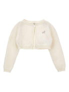 Cardigan crop per neonata Monnalisa bianco con scollo rotondo 73F800 6060 0001 MONNALISA 