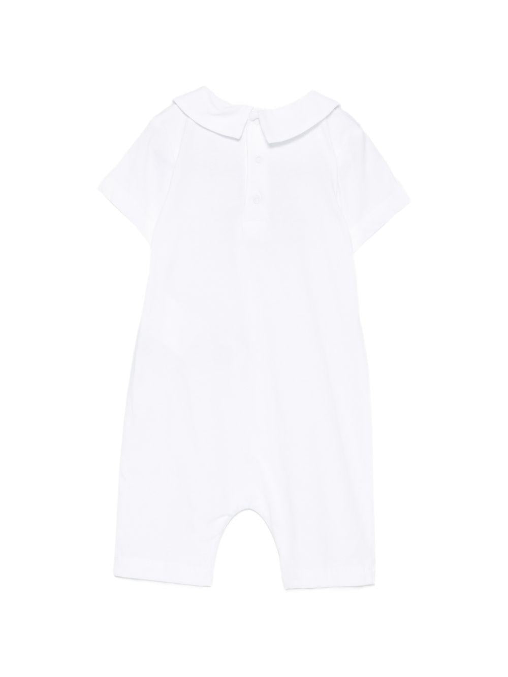 Tutina per neonati Moschino Kids bianca con colletto alla Peter Pan MNY03YLAA03 10101 MOSCHINO KIDS 
