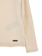 Maglione per bambina Monnalisa Kids beige con lavorazione in maglia coste 17HLUC 8212 0002 MONNALISA KIDS 