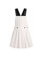 Abito per bambina Dkny Kids bianco con motivo gessato D62598 Z40 DKNY KIDS 
