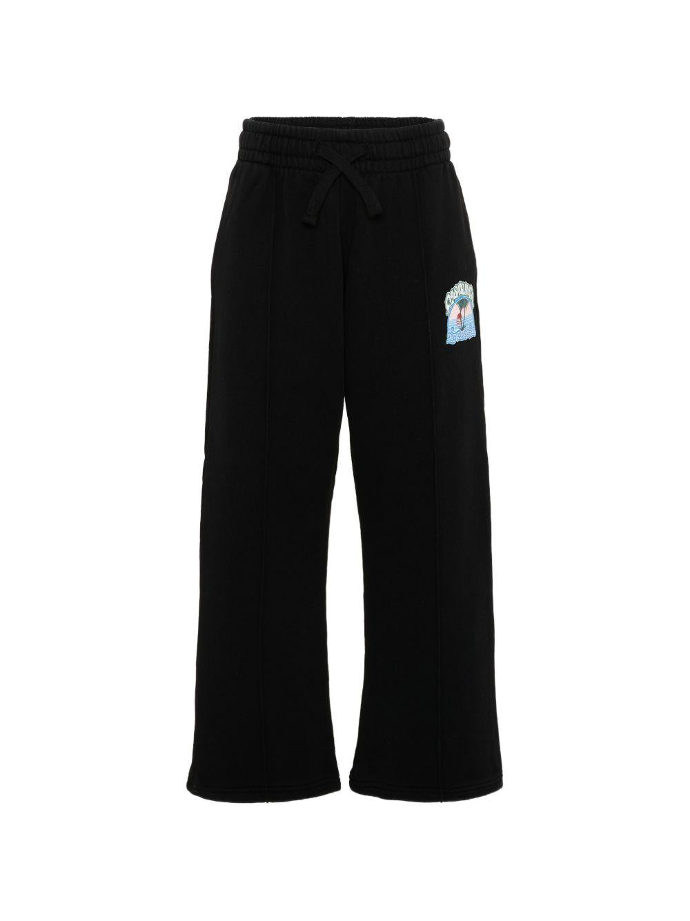 Pantaloni sportivi per bambino Casablanca Kids neri con applicazione laterale KPF26JTR26501 PALM CASABLANCA KIDS 