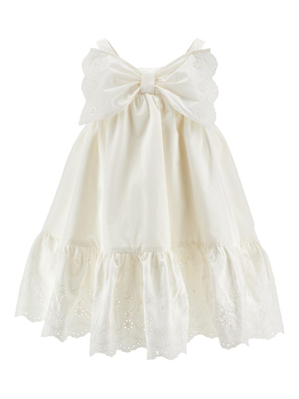 Abito per bambina Monnalisa bianco con gonna con balze 17G902 7043 0099 MONNALISA KIDS 