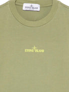 T-shirt per bambino Stone Island Junior verde con dettaglio logo L1S162100009S0377 V0058 STONE ISLAND KIDS 