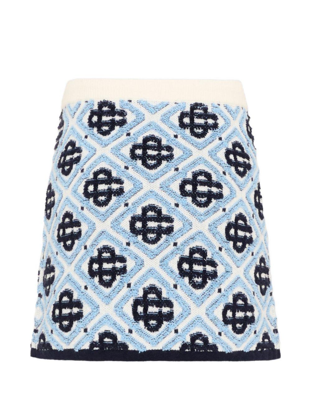 Gonna per bambina Casablanca Kids azzurra con maglia di diamanti KPF26KW151301 MONOGRAM CASABLANCA KIDS 