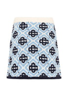 Gonna per bambina Casablanca Kids azzurra con maglia di diamanti KPF26KW151301 MONOGRAM CASABLANCA KIDS 