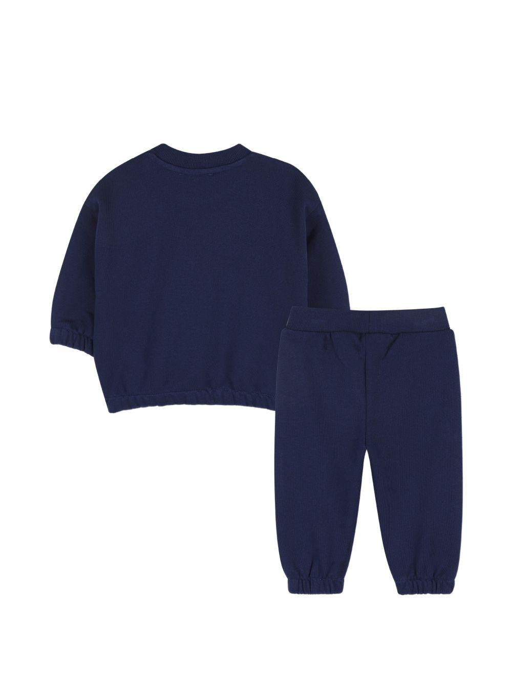 Set tuta sportiva per neonato Kenzo Kids blu con stampa tigre sul davanti K61720 84N KENZO KIDS 