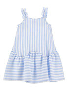 Abito per bambina Monnalisa azzurro con design a righe 11G915 7320 9958 MONNALISA KIDS 