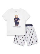 Pigiama per bambino Polo Ralph Lauren Kids bianco e azzurro con motivo Polo Bear P0142 W2O Ralph Lauren kids 