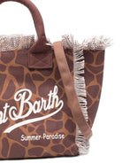 Borsa tote Colette MC2 Saint Barth marrone animalier con applicazione con lettere COL0001 00900L MC2 ST. BARTH KIDS 