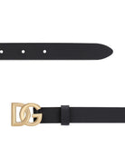 Cintura per bambini Dolce & Gabbana Kids nera con logo D&G dorato EC0076 AC985 80650 DOLCE & GABBANA KIDS 