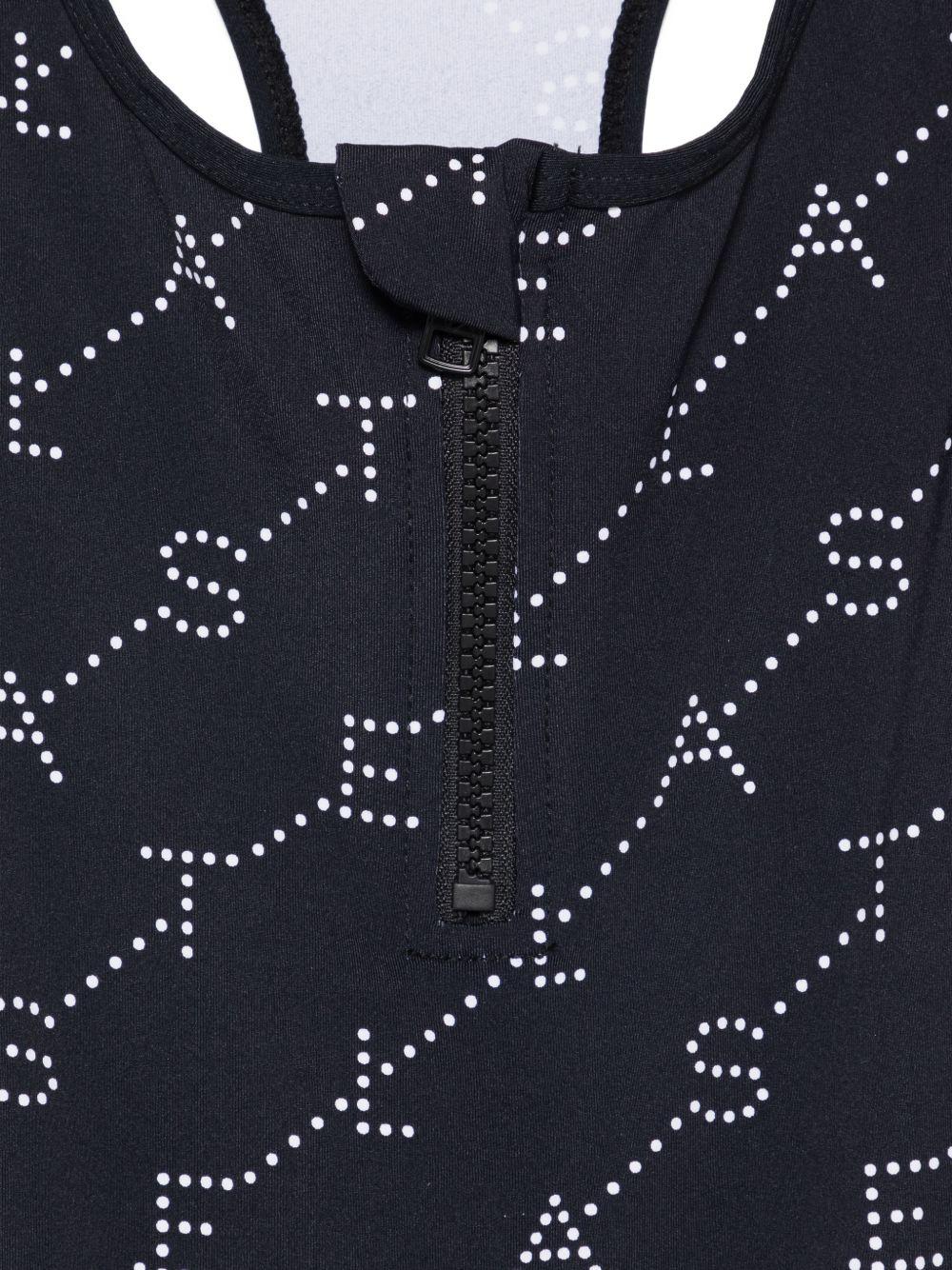Costume per bambina Stella McCartney Kids nero con stampa logo all-over TYCA09 Z3479 930BC STELLA McCARTNEY KIDS 