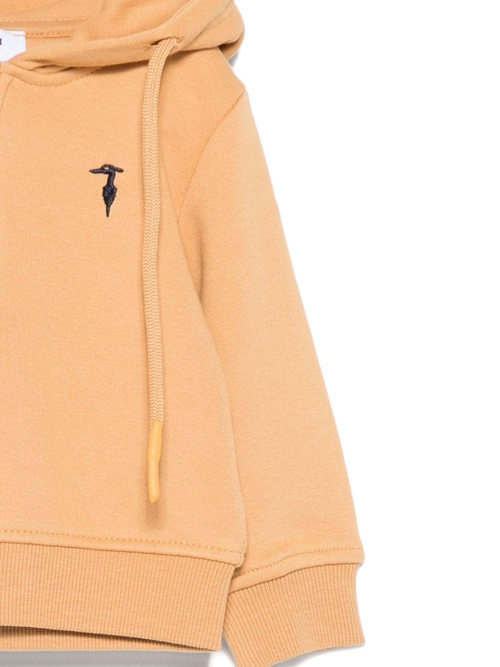 Felpa per neonato TRUSSARDI JUNIOR marrone con cappuccio e zip TIA25023FE APPLE CIN. TRUSSARDI JUNIOR 