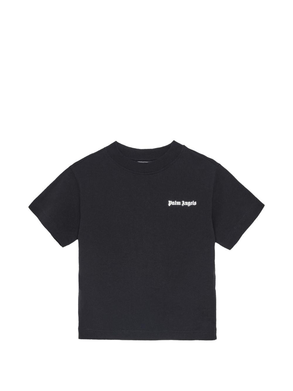 T-shirt per bambino Palm Angels Kids nera con stampa logo F6PAJBTH017 110 PALM ANGELS KIDS 