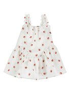 Abito per neonata Monnalisa bianco con stampa fragole all-over 39G907 7094NB 9944 MONNALISA KIDS 