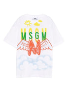 T-shirt per bambino MSGM Kids bianca con stampa grafica S6MSJBTH233 001 MSGM KIDS 