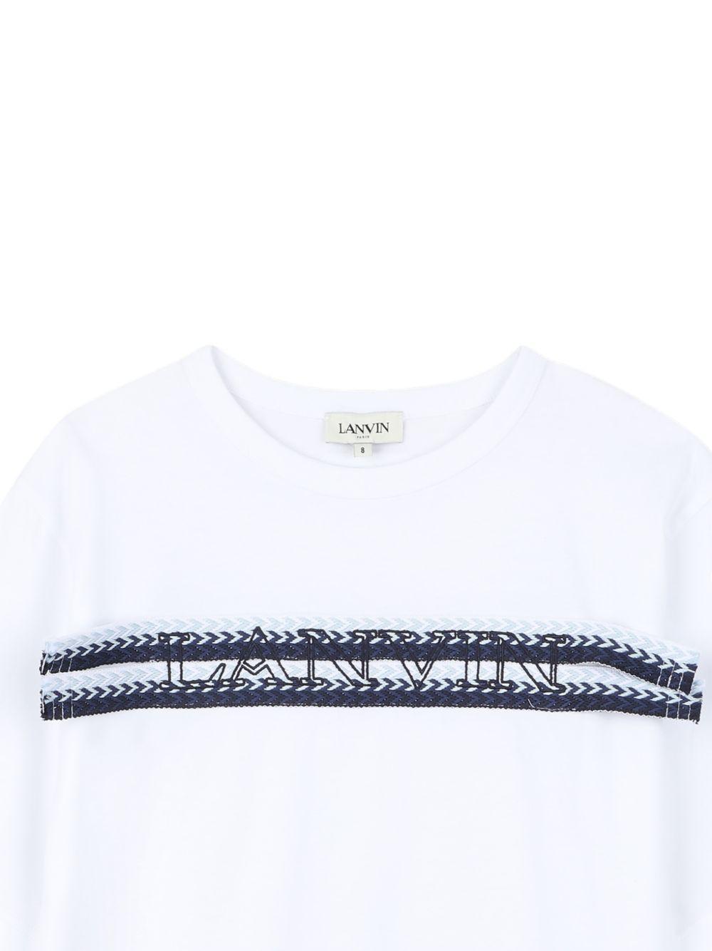 T-shirt per bambino Lanvin Enfant bianca a girocollo N30362 N48 LANVIN KIDS 
