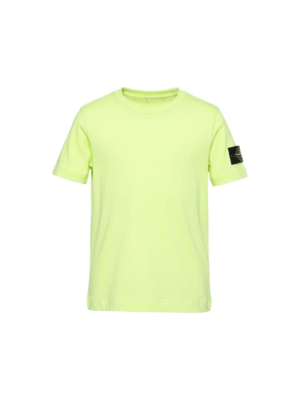 T-shirt per bambino Stone Island Junior verde con patch logo L1S162100002S0047 V005F STONE ISLAND JUNIOR 
