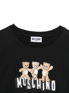 T-shirt per bambina Moschino Kids nera con dettaglio Teddy Bear HDM077LAA23 60100 MOSCHINO KIDS 