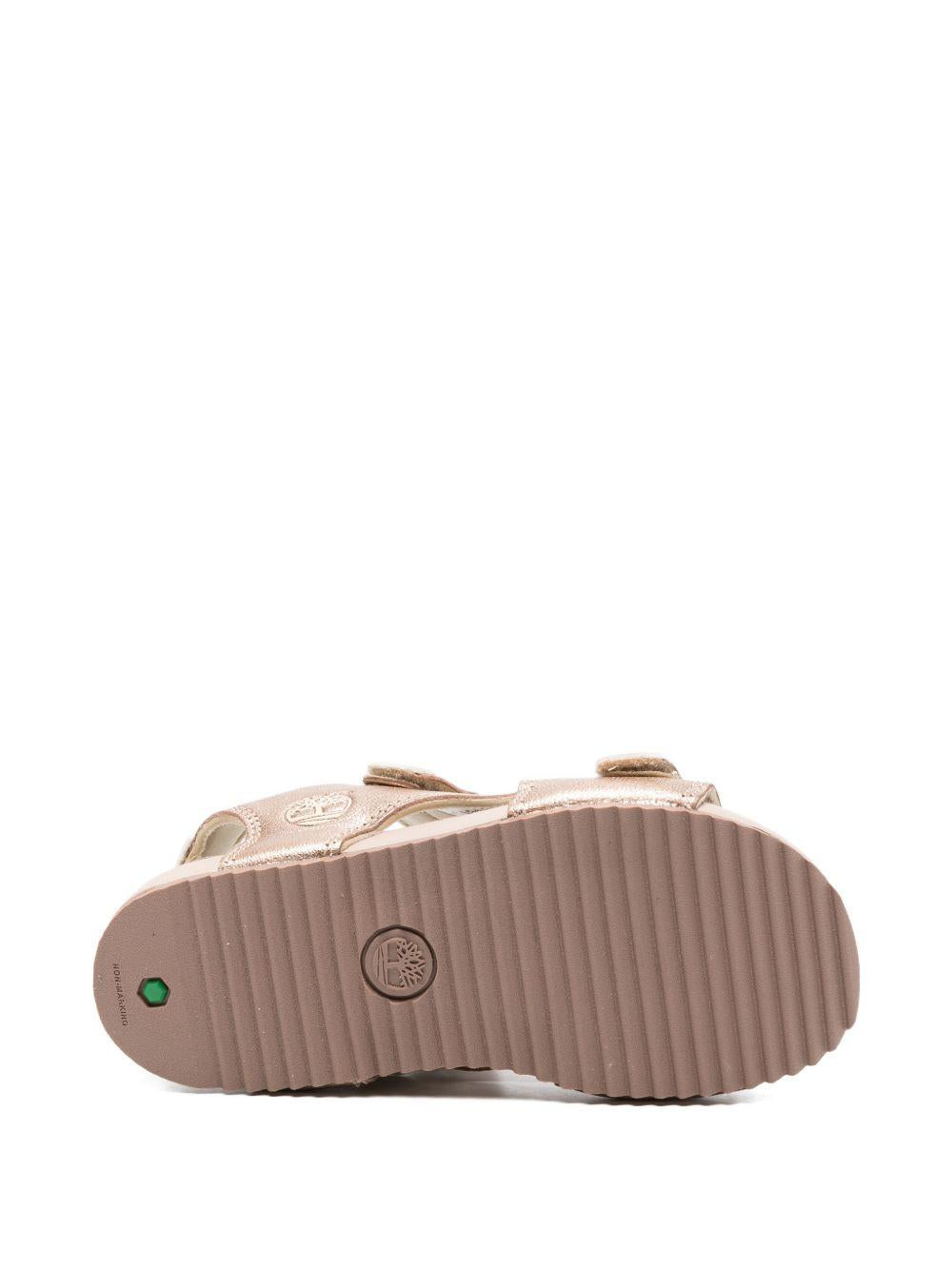 Sandali Castle Island per bambina oro con logo sui lati TB0A5MMN AFS1 TIMBERLAND KIDS 
