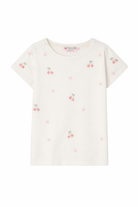 T-shirt per bambina Bonpoint bianca con stampa ciliegie S06GTSK00009 102 BONPOINT KIDS 
