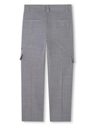 Pantaloni dritti per bambino Givenchy Kids grigio con piega stirata H30688 A47 GIVENCHY KIDS 