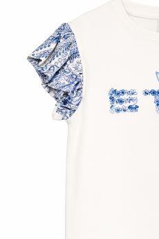 T-shirt per bambina Etro Kids bianca con logo sul davanti GY8A01 Z3672 102CE ETRO KIDS 