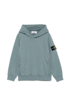 Felpa per bambino Stone Island Kids azzurra con distintivo Compass L2S166100003S0A20 V004B STONE ISLAND KIDS 