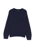 Maglione per bambino Paul & Shark Kids blu con logo applicato WUW008LHE43 42370 PAUL & SHARK KIDS 