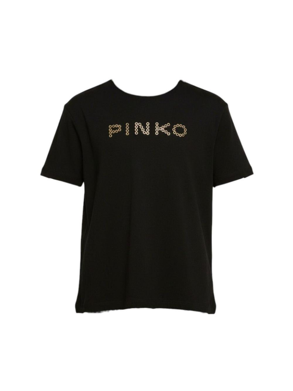T-shirt per bambina Pinko Kids bianca con dettaglio borchie KFTS051CJE017 0985 PINKO KIDS 