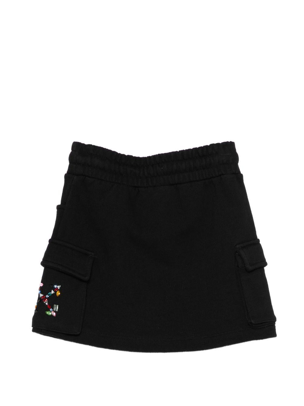 Gonna per bambina Off-White Kids nera con dettaglio logo 44GCK006S26F001 001 OFF WHITE KIDS 