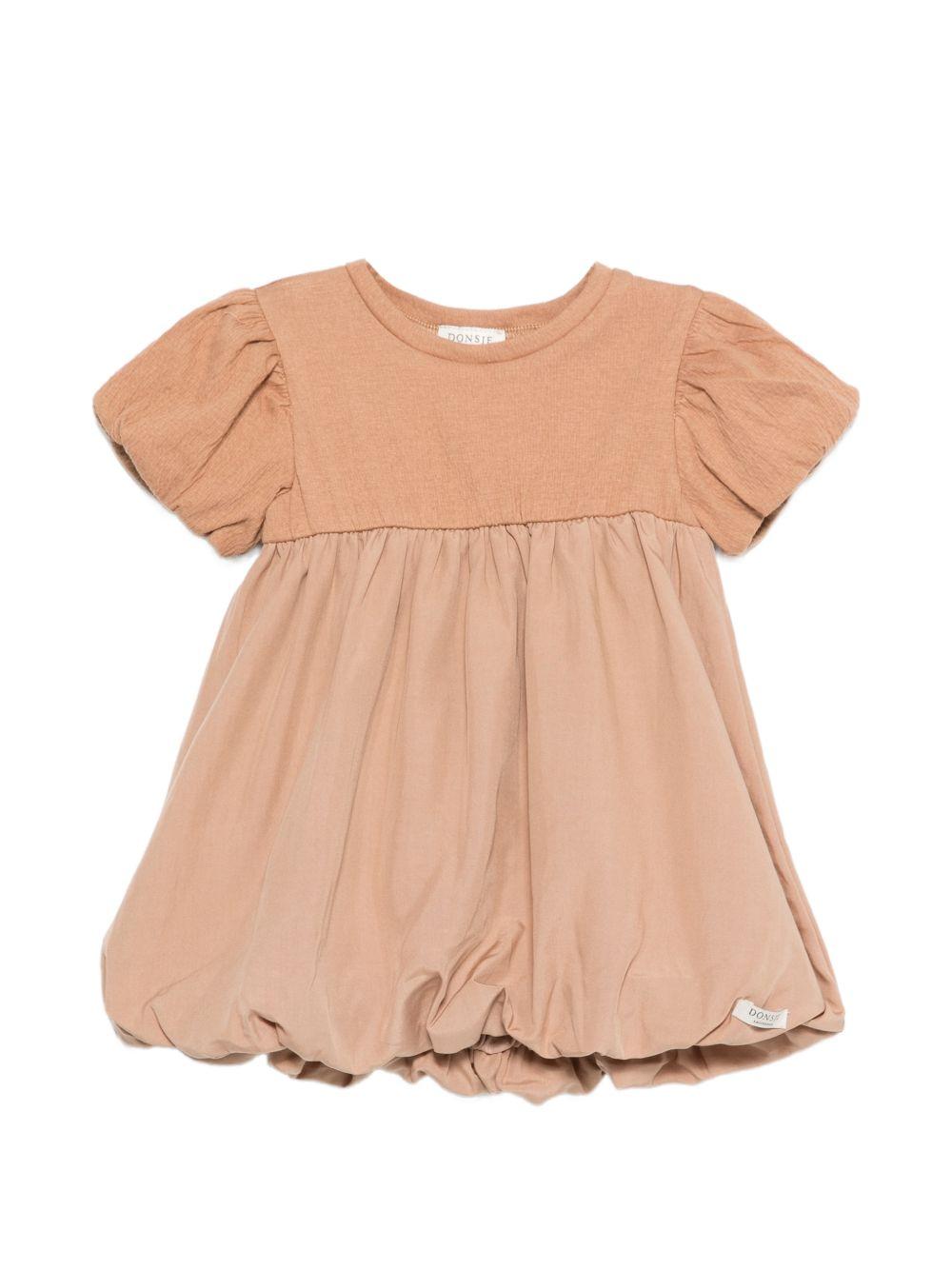 Abito Mallia per neonata Donsje marrone con maniche a palloncino 4114100 00035 DONSJE KIDS 