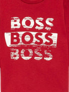 T-shirt per neonato BOSS Kidswear rosso con stampa grafica e maniche lunghe J52463 96D BOSS KIDS 
