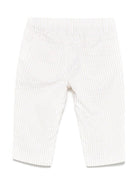 Pantaloni a righe per neonata Moschino Kids beige con passanti MUP05ELYE01 84313 MOSCHINO KIDS 