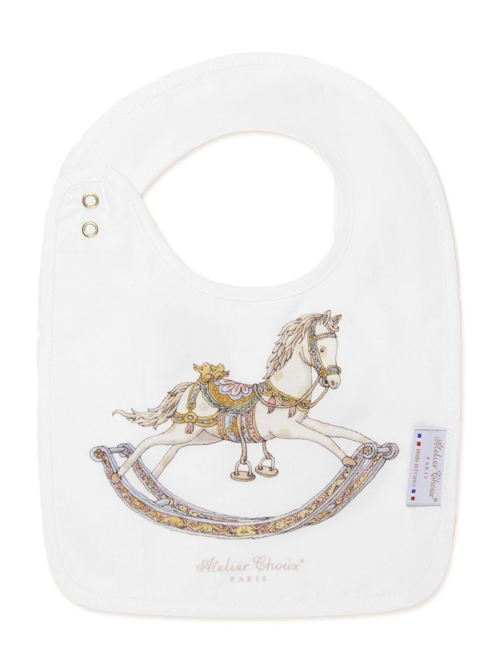 Bavaglino per neonati Atelier Choux bianco con stampa BI-CS-ROH O-U ATELIER CHOUX PARIS KIDS 