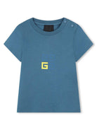 T-shirt per neonato Givenchy Kids blu con chiusura laterale con abbottonatura H30645 80V GIVENCHY KIDS 