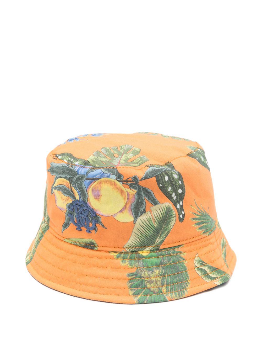 Cappello da pescatore per neonato Roberto Cavalli Kids arancione con stampa tropicale CIP26088HA TR. ORANGE ROBERTO CAVALLI KIDS 