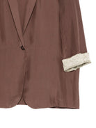 Blazer per donna Alyisi marrone con chiusura a bottone 116808 P6003 MOSTO ALYSI 