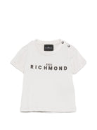 T-shirt per neonato John Richmond Junior grigia con dettaglio logo RIP26002TS BLUE VAPOR JOHN RICHMOND KIDS 