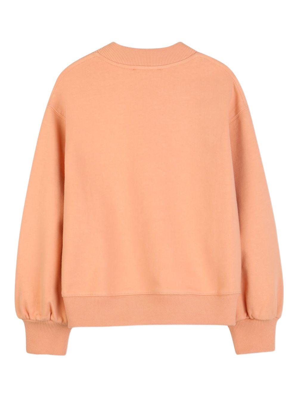 Felpa per bambina Chloé Kids arancione con stampa con logo C20845 43A CHLOE' KIDS 