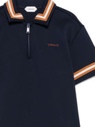 Polo per bambino Versace Kids blu con mezza zip 10249341A18117 2U8J0 VERSACE KIDS 